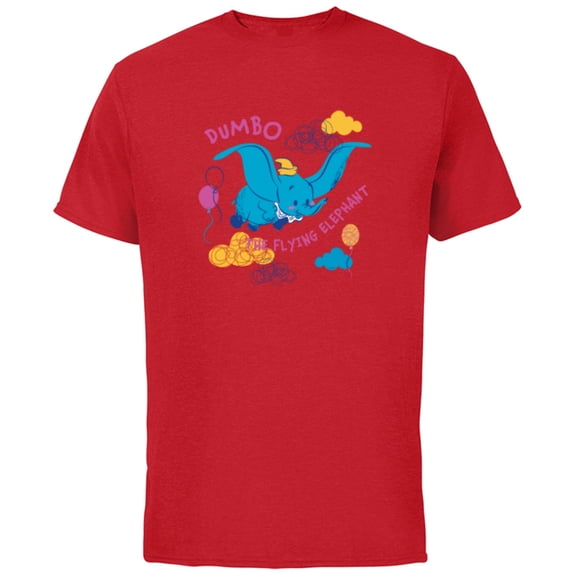 Disney Classic Dumbo the Flying Elephant - Short Sleeve Cotton T-Shirt for Adults - Customized-Red