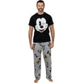 thumbnail image 1 of Disney Classic Mens Mickey Mouse Pajama Tee and Lounge Pant Set, Black/Grey Mickey, Size: Small, 1 of 3