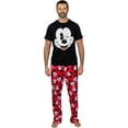 thumbnail image 1 of Disney Classic Mens Mickey Mouse Pajama Tee and Lounge Pant Set, Black/Red Mickey, Size: 2X, 1 of 2