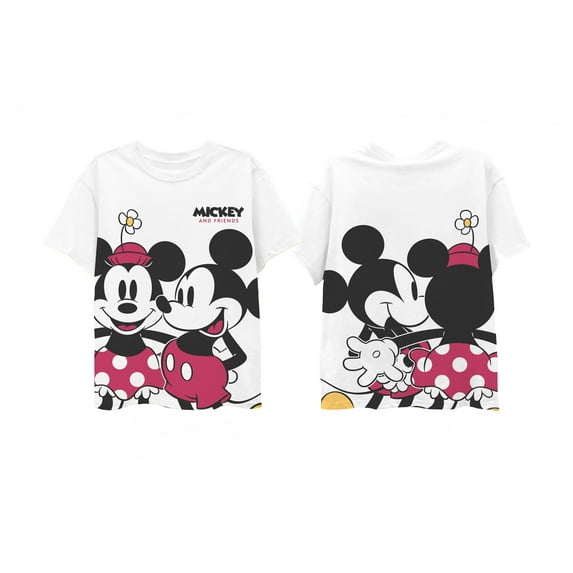 Disney Classic Mickey & Minnie Mouse Women's White Boyfriend Tee 2X