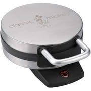 Disney Classic Mickey Waffle Maker, Brushed Stainless Steel,Silver, 7 waffle