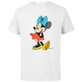 thumbnail image 1 of Disney Classic Minnie Mouse with Blue Bow - Short Sleeve Cotton T-Shirt for Adults - Customized-White, 1 of 5