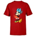 thumbnail image 1 of Disney Classic Minnie Mouse with Blue Bow - Short Sleeve T-Shirt for Kids - Customized-Red, 1 of 5