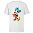 thumbnail image 1 of Disney Classic Minnie Mouse with Blue Bow - Short Sleeve T-Shirt for Kids - Customized-White, 1 of 5