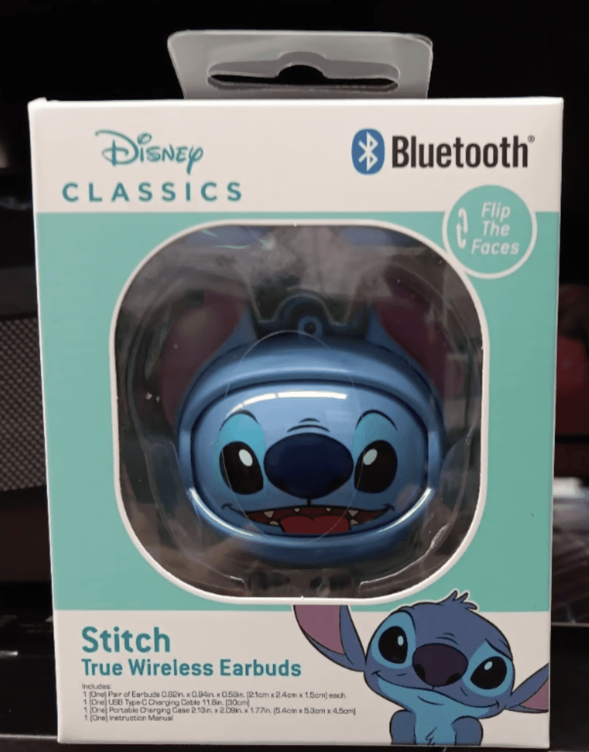 Disney Classic Stitch True Wireless Flip the Face Earbuds