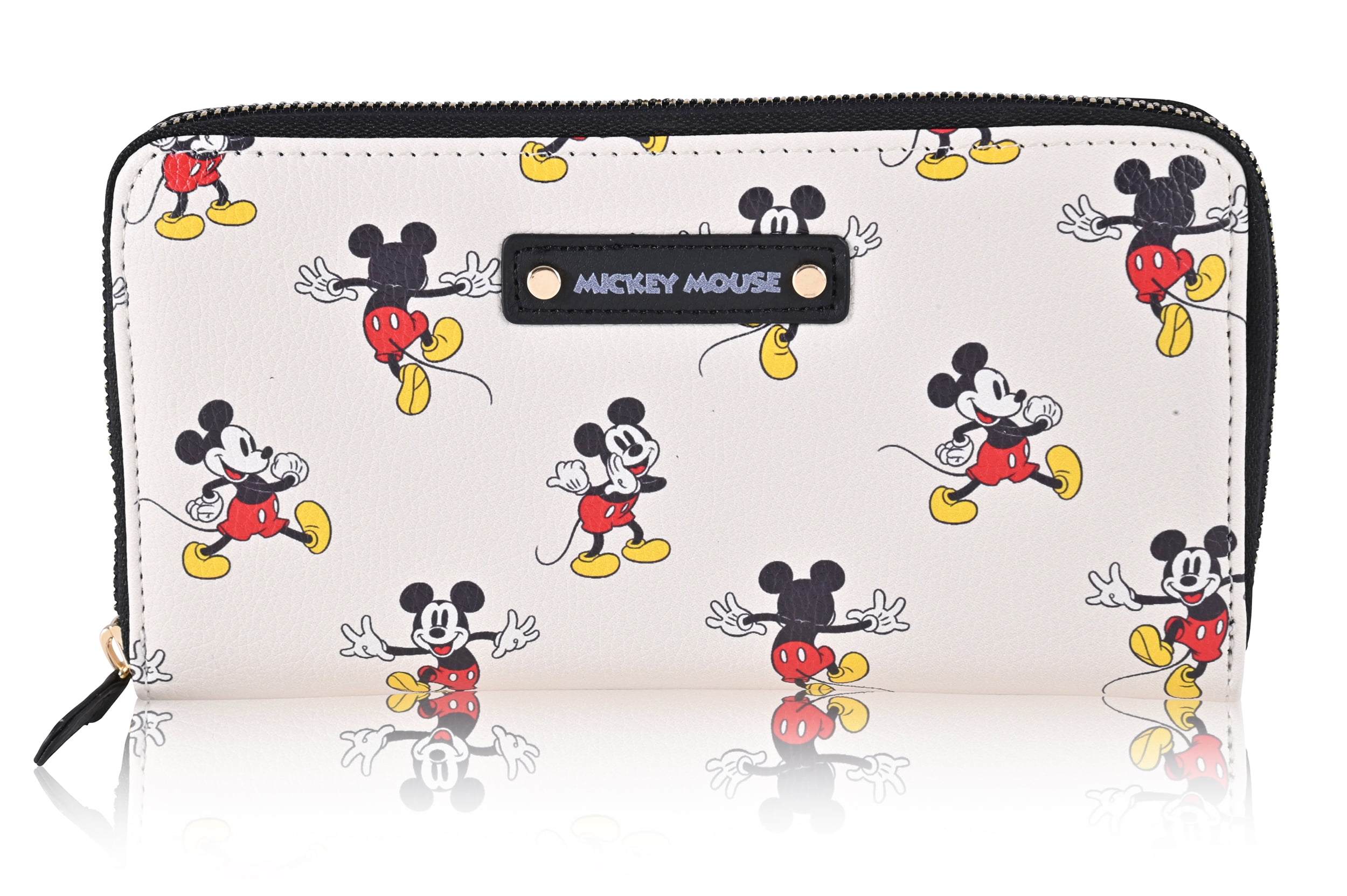 Disney Classic Unisex Continental Wallet with Zipper Fastener, White