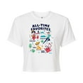 thumbnail image 1 of Disney Classics - All-Time Favorites - Pinocchio, Peter Pan, Simba, & White Rabbit - Juniors Cropped Cotton Blend T-Shirt, 1 of 4