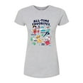 thumbnail image 1 of Disney Classics - All-Time Favorites - Pinocchio, Peter Pan, Simba, & White Rabbit - Juniors Fitted Graphic T-Shirt, 1 of 4