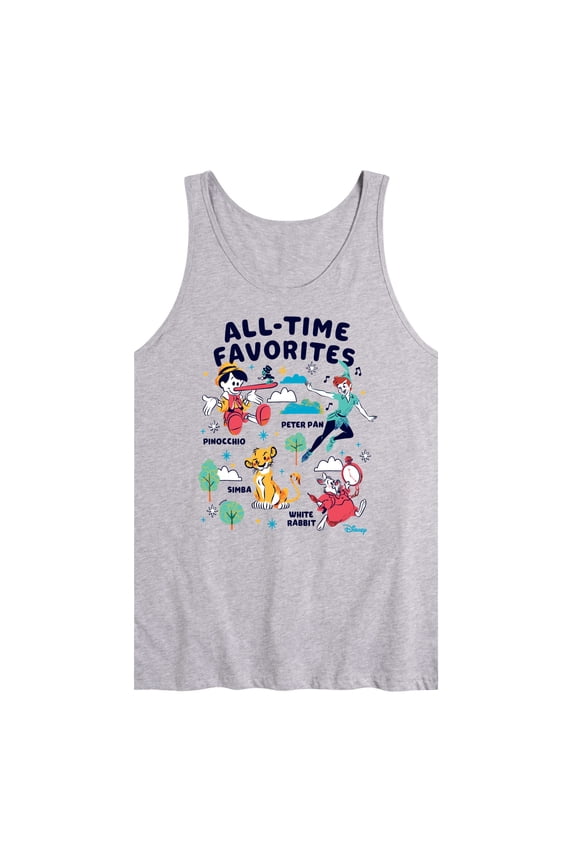 Classics - All-Time Favorites - Pinocchio, Peter Pan, Simba, & White Rabbit - Men's Jersey Tank Top