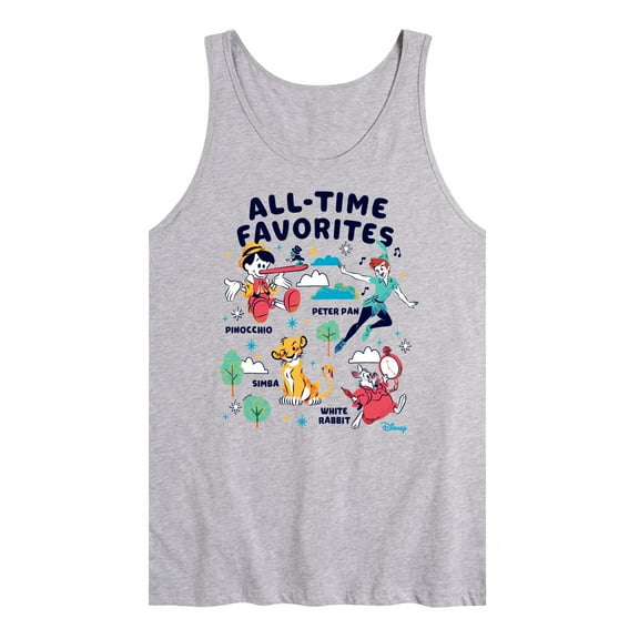Disney Classics - All-Time Favorites - Pinocchio, Peter Pan, Simba, & White Rabbit - Men's Jersey Tank Top