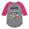 thumbnail image 1 of Disney Classics - All-Time Favorites - Pinocchio, Peter Pan, Simba, & White Rabbit - Toddler And Youth Girls Raglan Graphic T-Shirt, 1 of 4