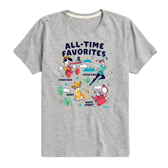 Disney Classics - All-Time Favorites - Pinocchio, Peter Pan, Simba, & White Rabbit - Toddler And Youth Short Sleeve Graphic T-Shirt
