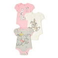 thumbnail image 1 of Disney Classics Baby Girl Short Sleeve Bodysuit, 3-Pack, Sizes 0/3-24 Months, 1 of 4