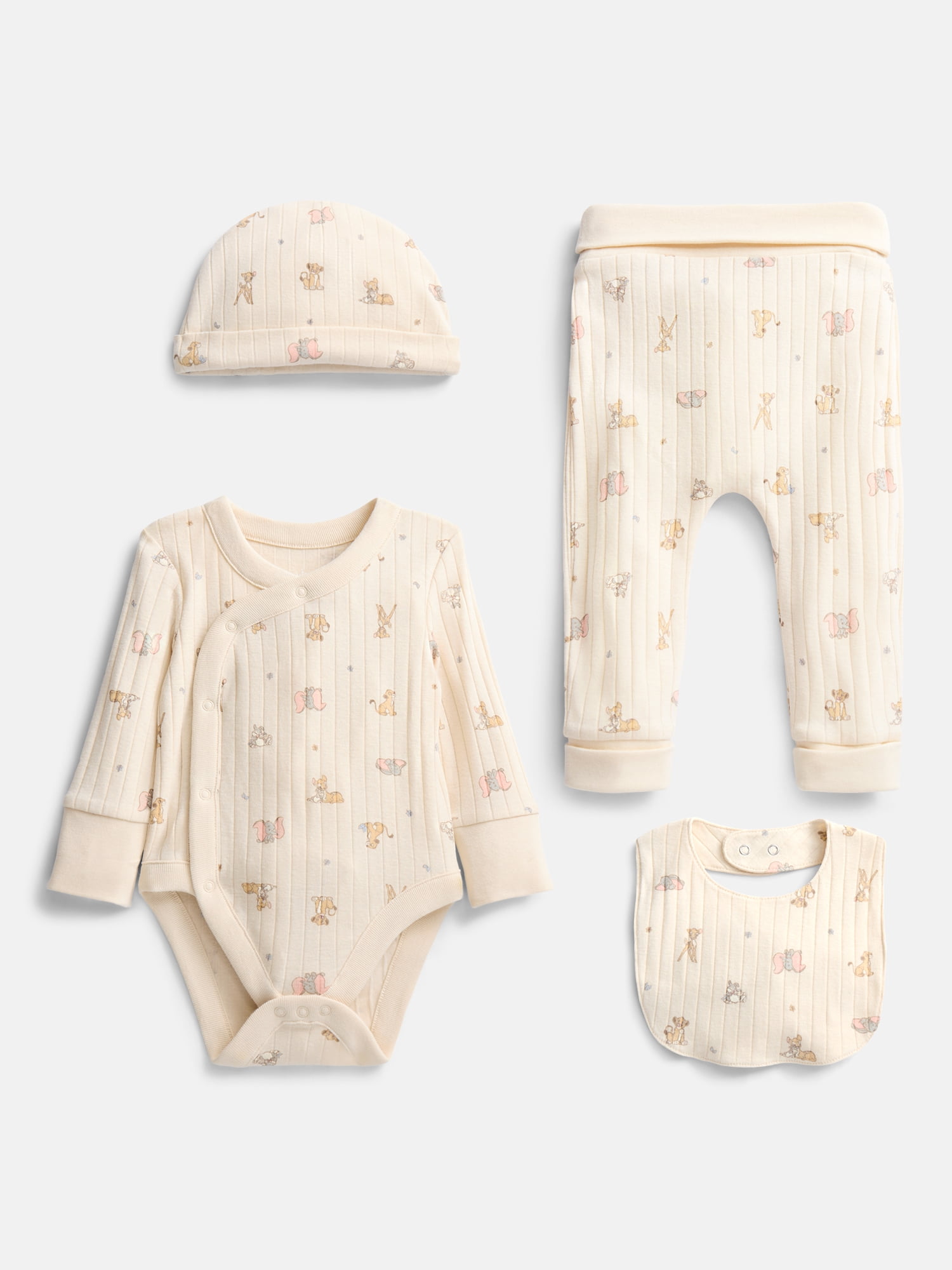 Disney Classics Unisex Baby Allover Print Take Me Home Layette Outfit Set, 4-Piece, Sizes Preemie-6/9M