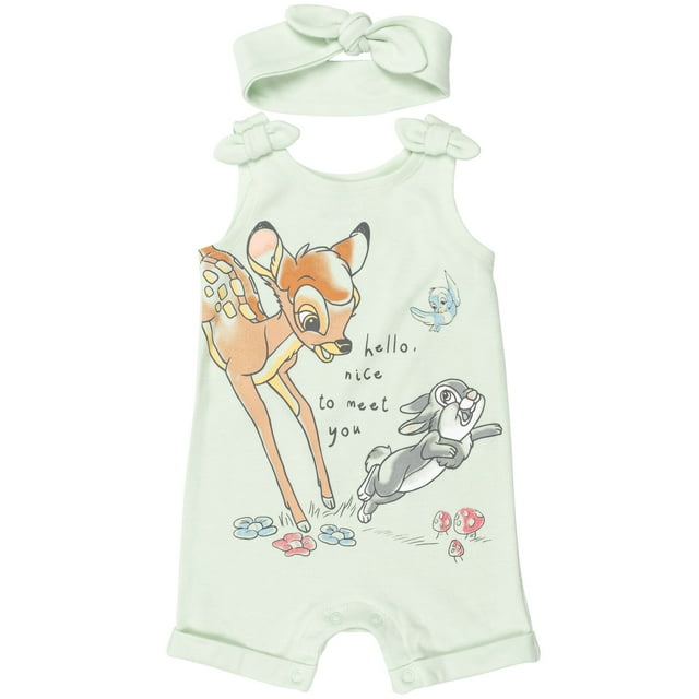 Disney Classics Bambi Toddler Girls Romper and Headband Newborn to Toddler