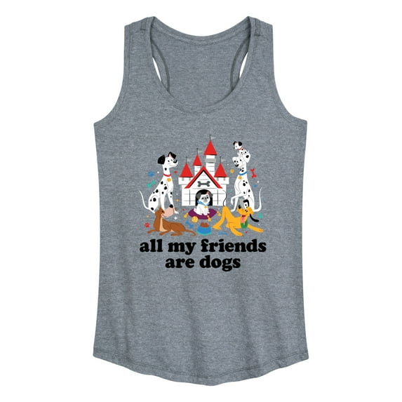 Disney Classics - Cats & Dogs - All My Friends Are Dogs - Women's Racerback Tank Top