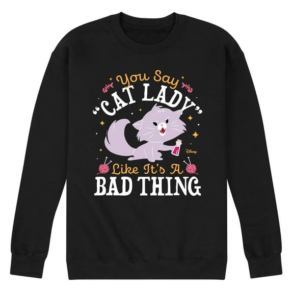 Disney Classics - Cats & Dogs - Cat Lady Like Its A Bad Thing - Men's Crew Neck Fleece Pullover
