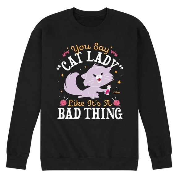 Disney Classics - Cats & Dogs - Cat Lady Like Its A Bad Thing - Men's Crew Neck Fleece Pullover