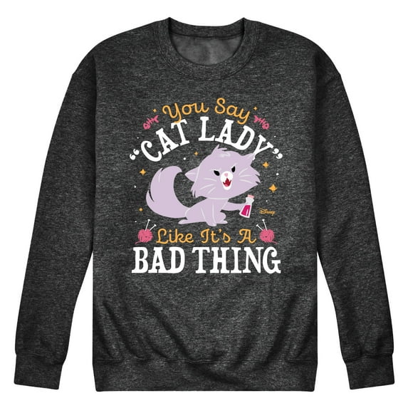 Disney Classics - Cats & Dogs - Cat Lady Like Its A Bad Thing - Men's Crew Neck Fleece Pullover