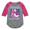 thumbnail image 1 of Disney Classics - Cats & Dogs - Future Cat Lady  - Toddler And Youth Girls Raglan Graphic T-Shirt, 1 of 5