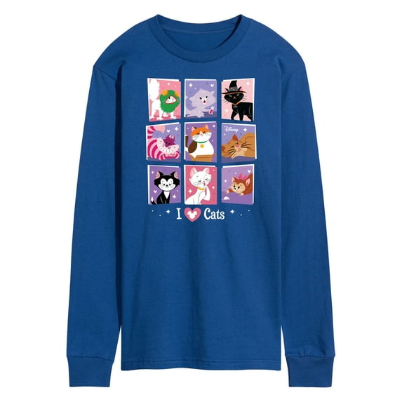 Disney Classics - Cats & Dogs - Grid Of Assorted Cats - Men's Long Sleeve T-Shirt