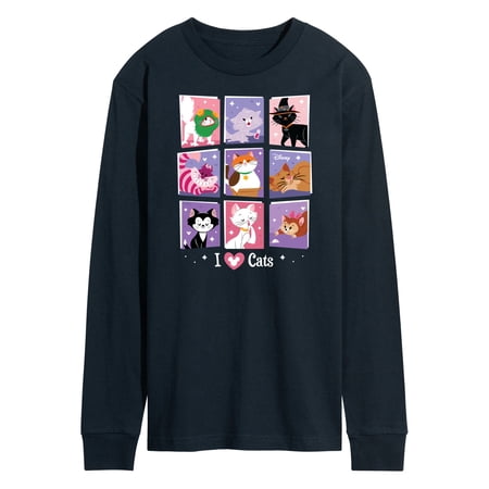 Disney Classics - Cats & Dogs - Grid Of Assorted Cats - Men's Long Sleeve T-Shirt