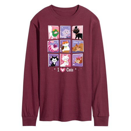 Disney Classics - Cats & Dogs - Grid Of Assorted Cats - Men's Long Sleeve T-Shirt