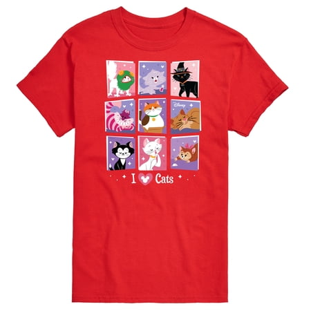 Disney Classics - Cats & Dogs - Grid Of Assorted Cats - Men's Short Sleeve Graphic T-Shirt