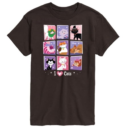 Disney Classics - Cats & Dogs - Grid Of Assorted Cats - Men's Short Sleeve Graphic T-Shirt