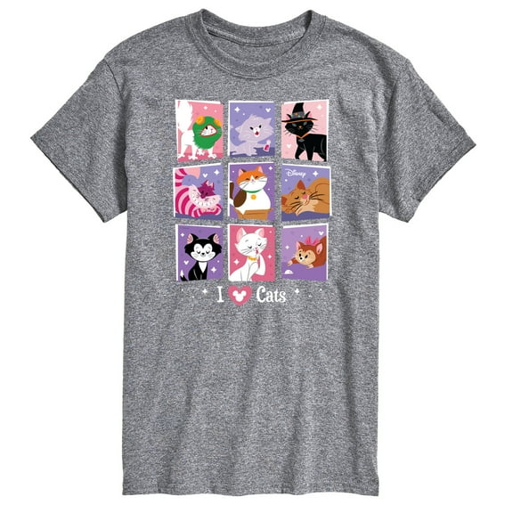 Disney Classics - Cats & Dogs - Grid Of Assorted Cats - Men's Short Sleeve Graphic T-Shirt