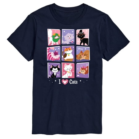 Disney Classics - Cats & Dogs - Grid Of Assorted Cats - Men's Short Sleeve Graphic T-Shirt