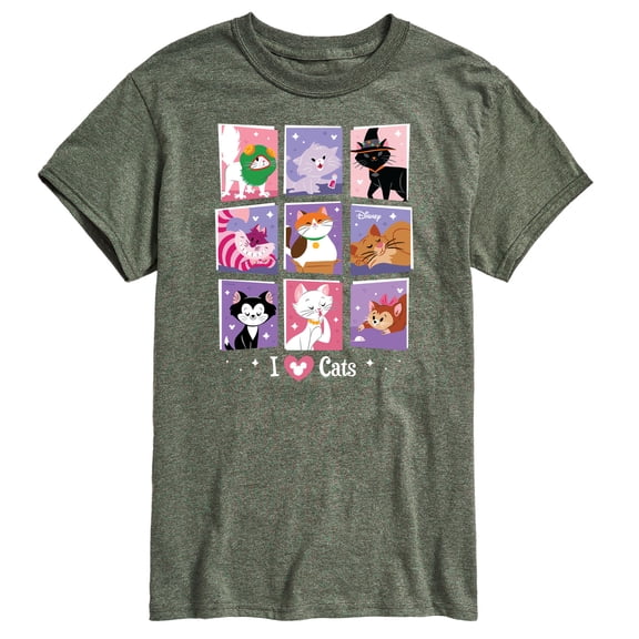 Disney Classics - Cats & Dogs - Grid Of Assorted Cats - Men's Short Sleeve Graphic T-Shirt