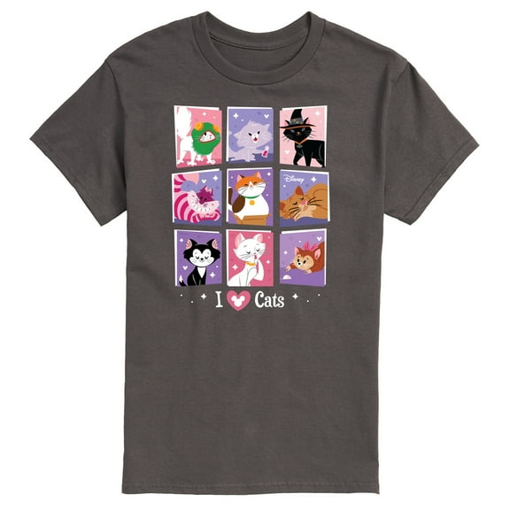 Disney Classics - Cats & Dogs - Grid Of Assorted Cats - Men's Short Sleeve Graphic T-Shirt