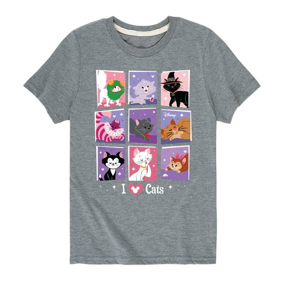 Disney Classics - Cats & Dogs - Grid Of Assorted Cats - Toddler And Youth Short Sleeve Graphic T-Shirt