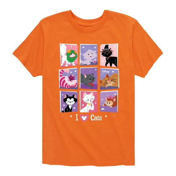 Disney Classics - Cats & Dogs - Grid Of Assorted Cats - Toddler And Youth Short Sleeve Graphic T-Shirt
