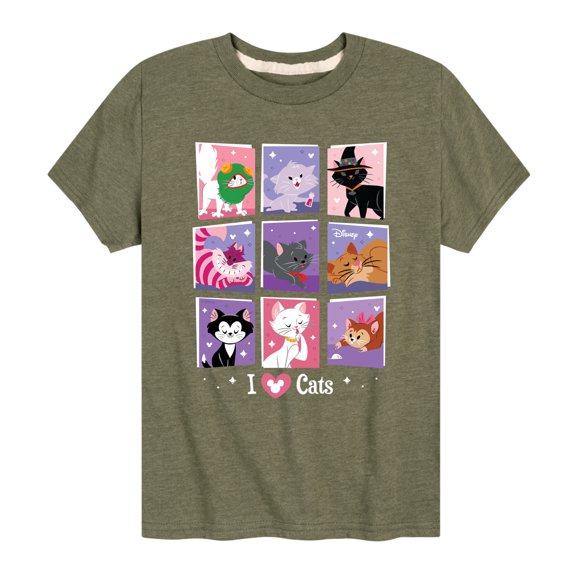 Disney Classics - Cats & Dogs - Grid Of Assorted Cats - Toddler And Youth Short Sleeve Graphic T-Shirt