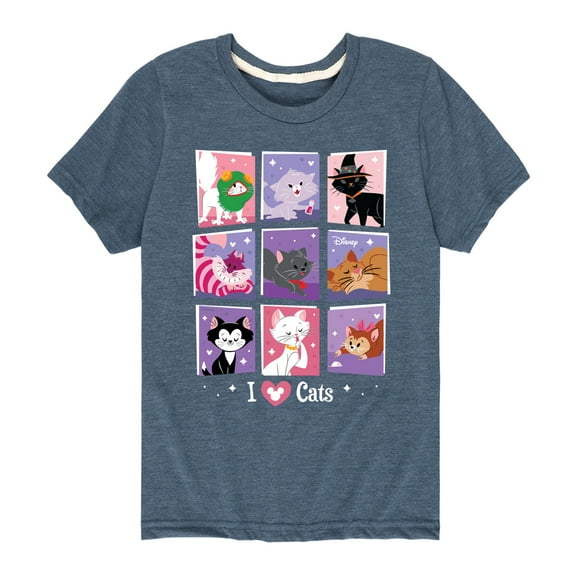 Disney Classics - Cats & Dogs - Grid Of Assorted Cats - Toddler And Youth Short Sleeve Graphic T-Shirt