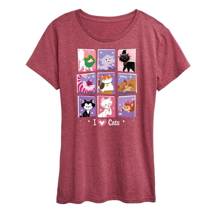 Disney Classics - Cats & Dogs - Grid Of Assorted Cats - Women's Short Sleeve Graphic T-Shirt