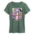 thumbnail image 1 of Disney Classics - Cats & Dogs - Grid Of Assorted Cats - Women's Short Sleeve Graphic T-Shirt, 1 of 5