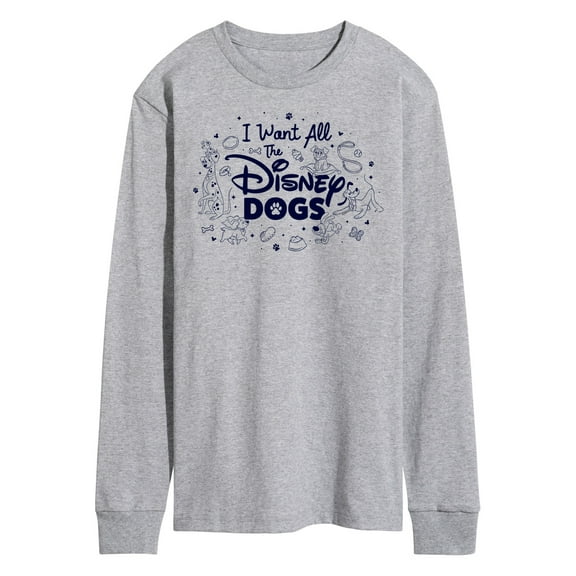 Disney Classics - Cats & Dogs - I Want All The Disney Dogs - Men's Long Sleeve T-Shirt
