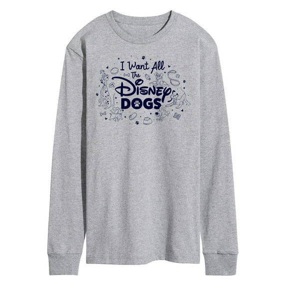 Disney Classics - Cats & Dogs - I Want All The Disney Dogs - Men's Long Sleeve T-Shirt