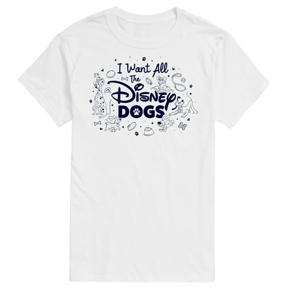 Disney Classics - Cats & Dogs - I Want All The Disney Dogs - Men's Short Sleeve Graphic T-Shirt