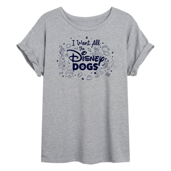 Disney Classics - Cats & Dogs - I Want All The Disney Dogs  - Women's Oversized T-Shirt