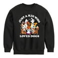 thumbnail image 1 of Disney Classics - Cats & Dogs - Just A Kid Who Loves Dogs - Toddler And Youth Crewneck Fleece Sweatshirt, 1 of 5
