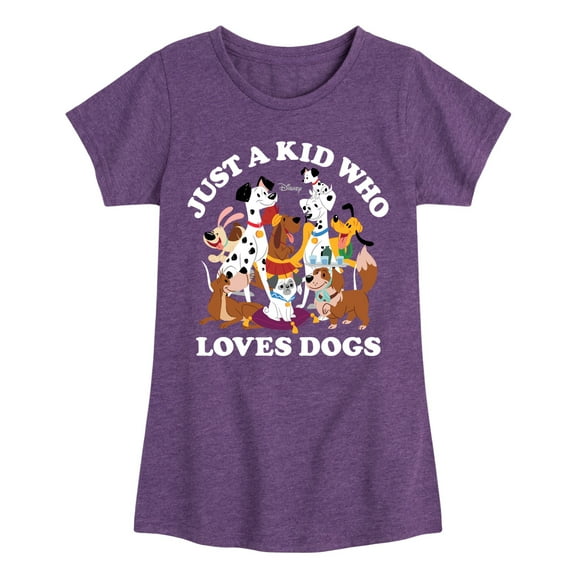 Disney Classics - Cats & Dogs - Just A Kid Who Loves Dogs - Toddler And Youth Girls Short Sleeve Graphic T-Shirt