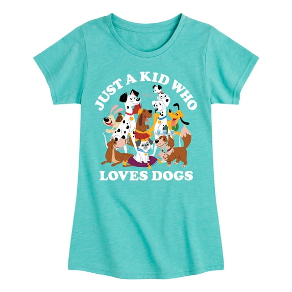 Disney Classics - Cats & Dogs - Just A Kid Who Loves Dogs - Toddler And Youth Girls Short Sleeve Graphic T-Shirt