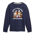 thumbnail image 1 of Disney Classics - Cats & Dogs - Just A Kid Who Loves Dogs - Toddler And Youth Long Sleeve Graphic T-Shirt, 1 of 5
