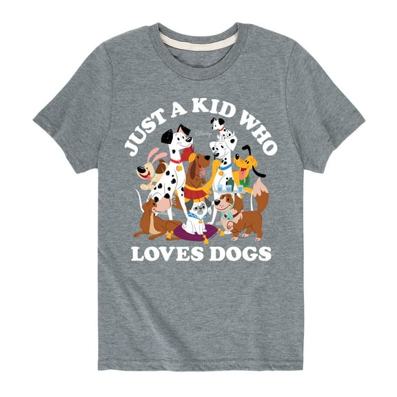Disney Classics - Cats & Dogs - Just A Kid Who Loves Dogs - Toddler And Youth Short Sleeve Graphic T-Shirt