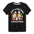 thumbnail image 1 of Disney Classics - Cats & Dogs - Just A Kid Who Loves Dogs - Toddler And Youth Short Sleeve Graphic T-Shirt, 1 of 5