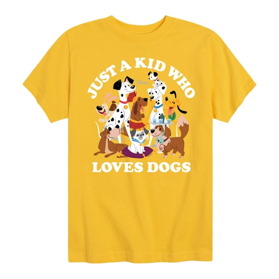 Disney Classics - Cats & Dogs - Just A Kid Who Loves Dogs - Toddler And Youth Short Sleeve Graphic T-Shirt